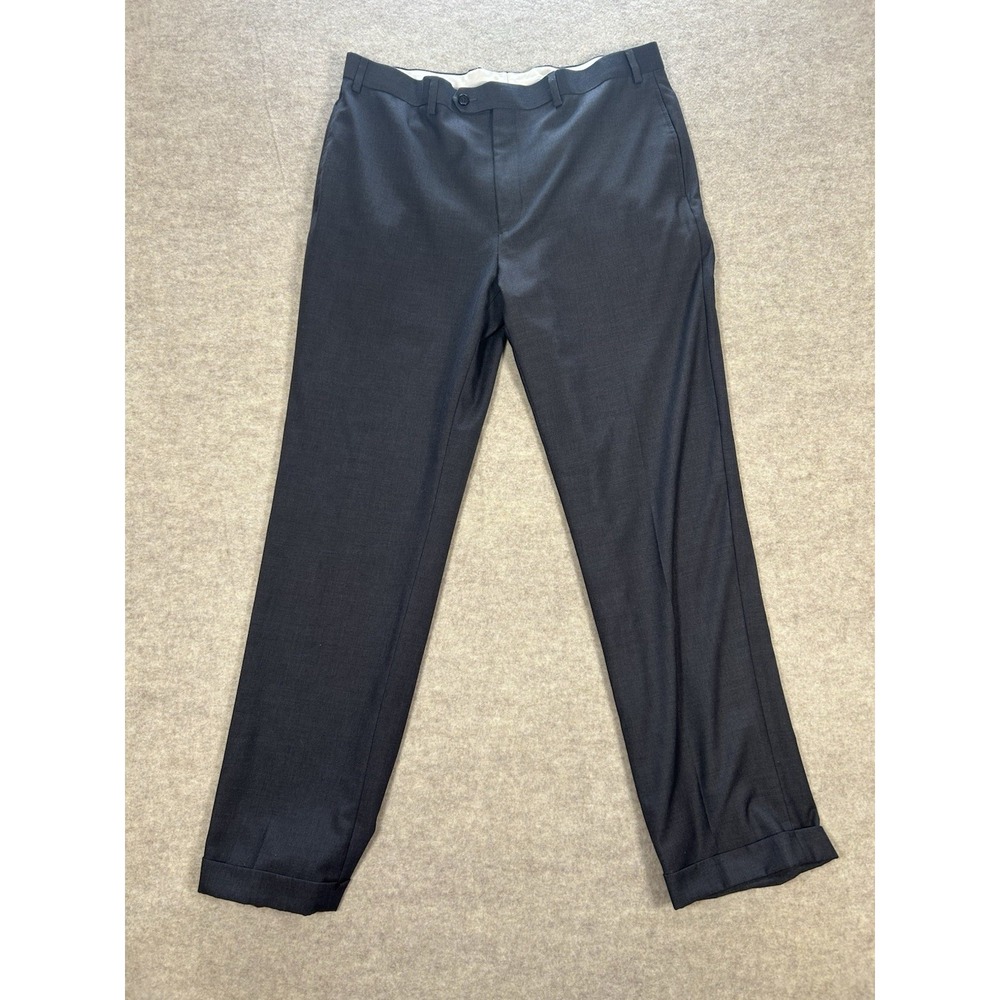 Ralph Lauren Dress Pants Mens 36x32 Dark Gray Pleated Cuffed rn90736